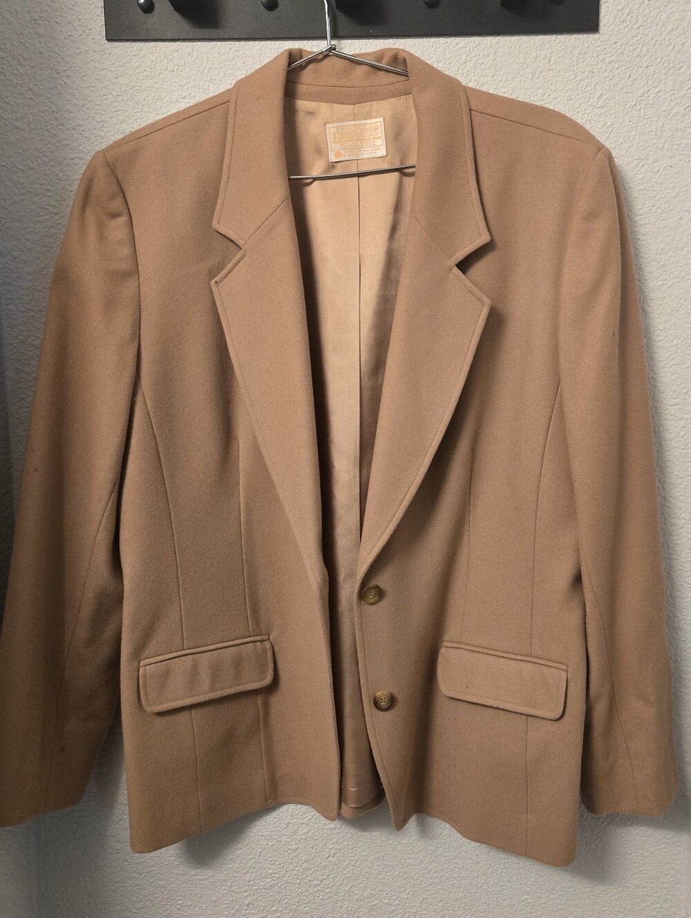 Vintage Pendleton Camel Wool Blazer Jacket Tan 16